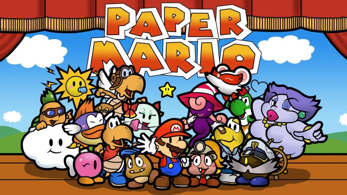 Paper Mario станет следующей игрой N64 в подписке Nintendo Switch Online 3 Обложка Paper Mario для Nintendo Switch Online с героями и фоном сцены для N64