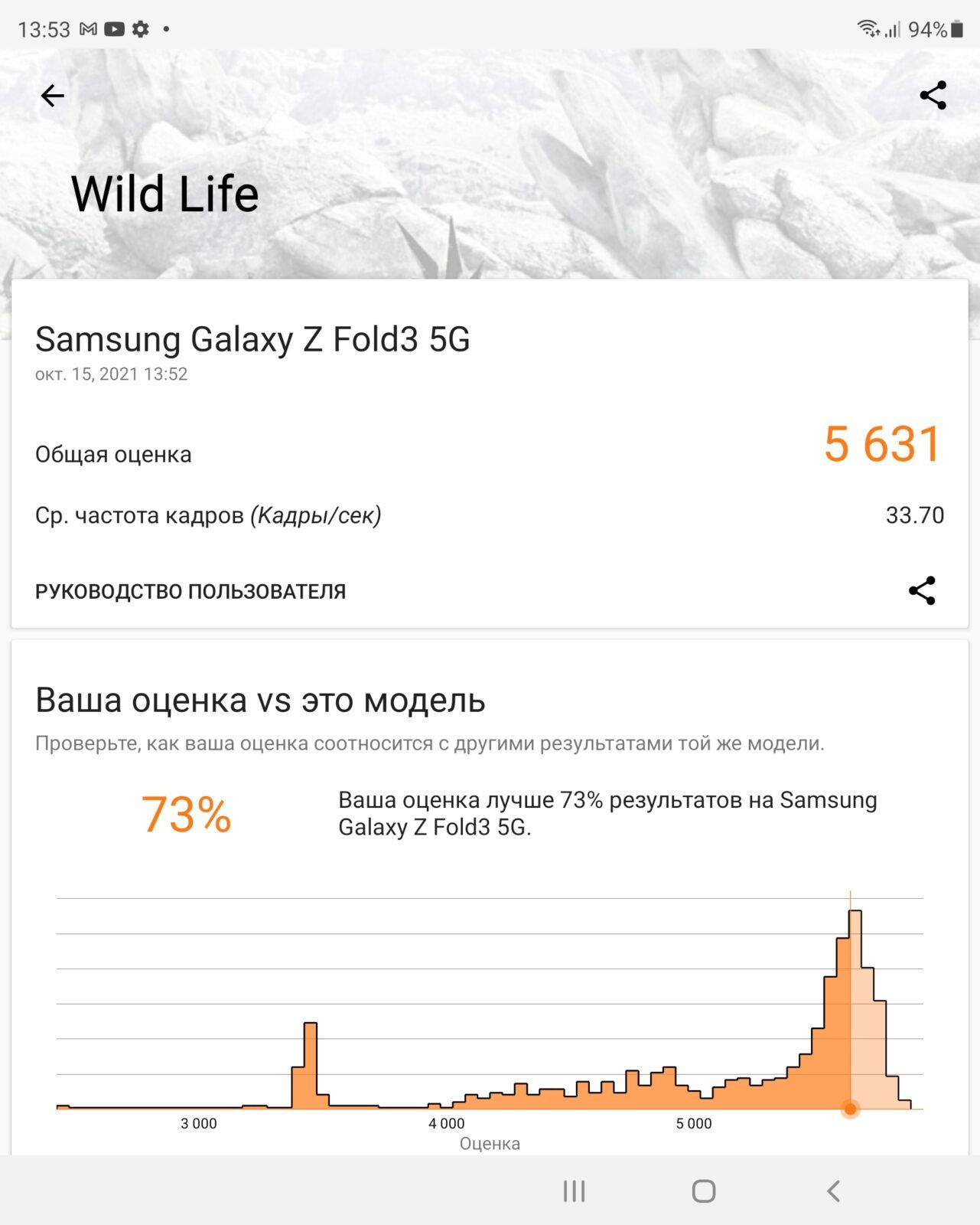 Обзор Samsung Galaxy Z Fold3: складной флагман с защитой от воды (Screenshot 20211015 135320 3DMark)
