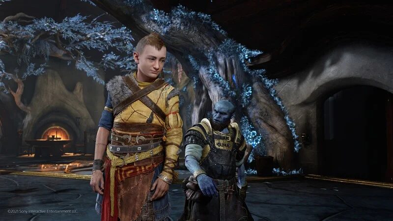 Сотрудники Valkyrie Entertainment и PlayStation Studios, кадр из God of War Ragnarök: Atreus и Brok