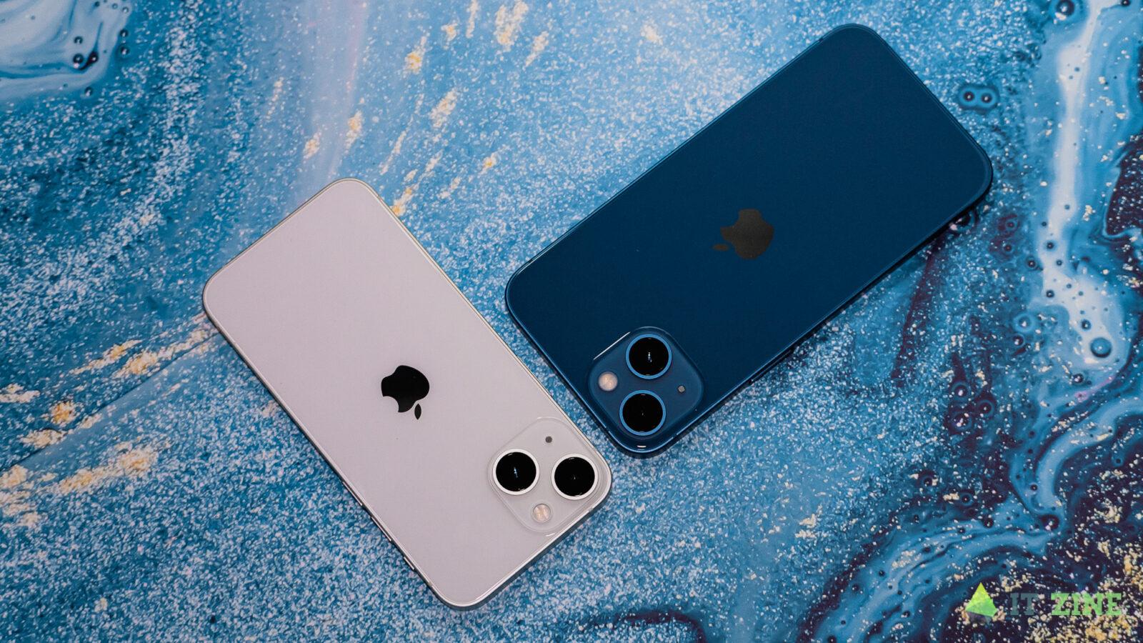 Камеры iPhone 13 и iPhone 13 mini идентичные, а вот габариты разные.
