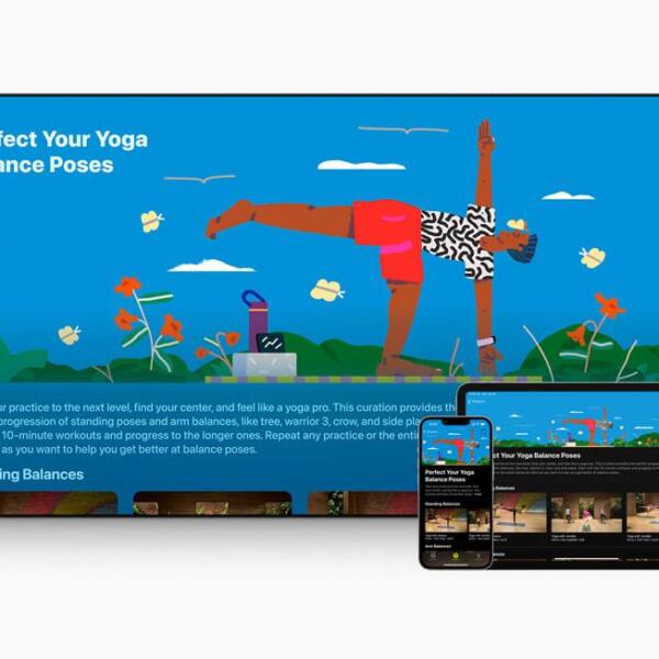 В Apple Fitness+ появились новые мотивирующие материалы: Коллекции, Пробежка и новые гости в подборке "Ходьба" (Apple fitness plus winter update collections yoga big carousel.jpg.large)