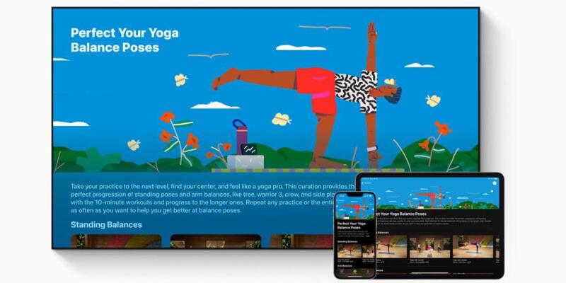 В Apple Fitness+ появились новые мотивирующие материалы: Коллекции, Пробежка и новые гости в подборке «Ходьба» (Apple fitness plus winter update collections yoga big carousel.jpg.large)