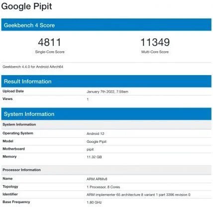 Складной смартфон Google засветился в базе Geekbench 3 Google