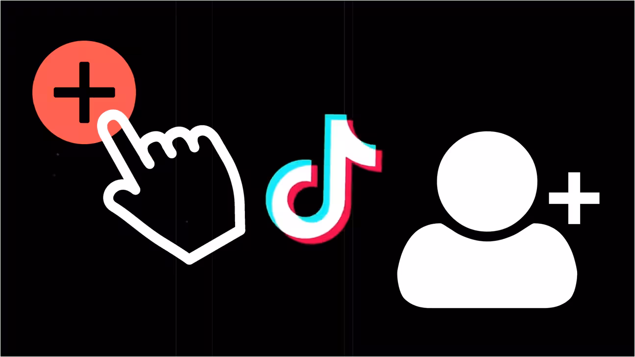 Иконки подписки TikTok и профиля пользователя на черном фоне