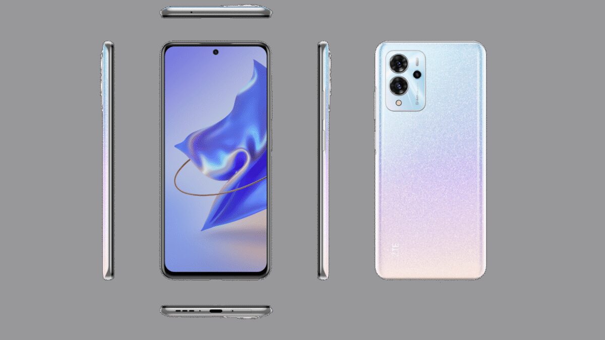 Задняя панель смартфона ZTE Blade V40 с двумя камерами и голографическим эффектом