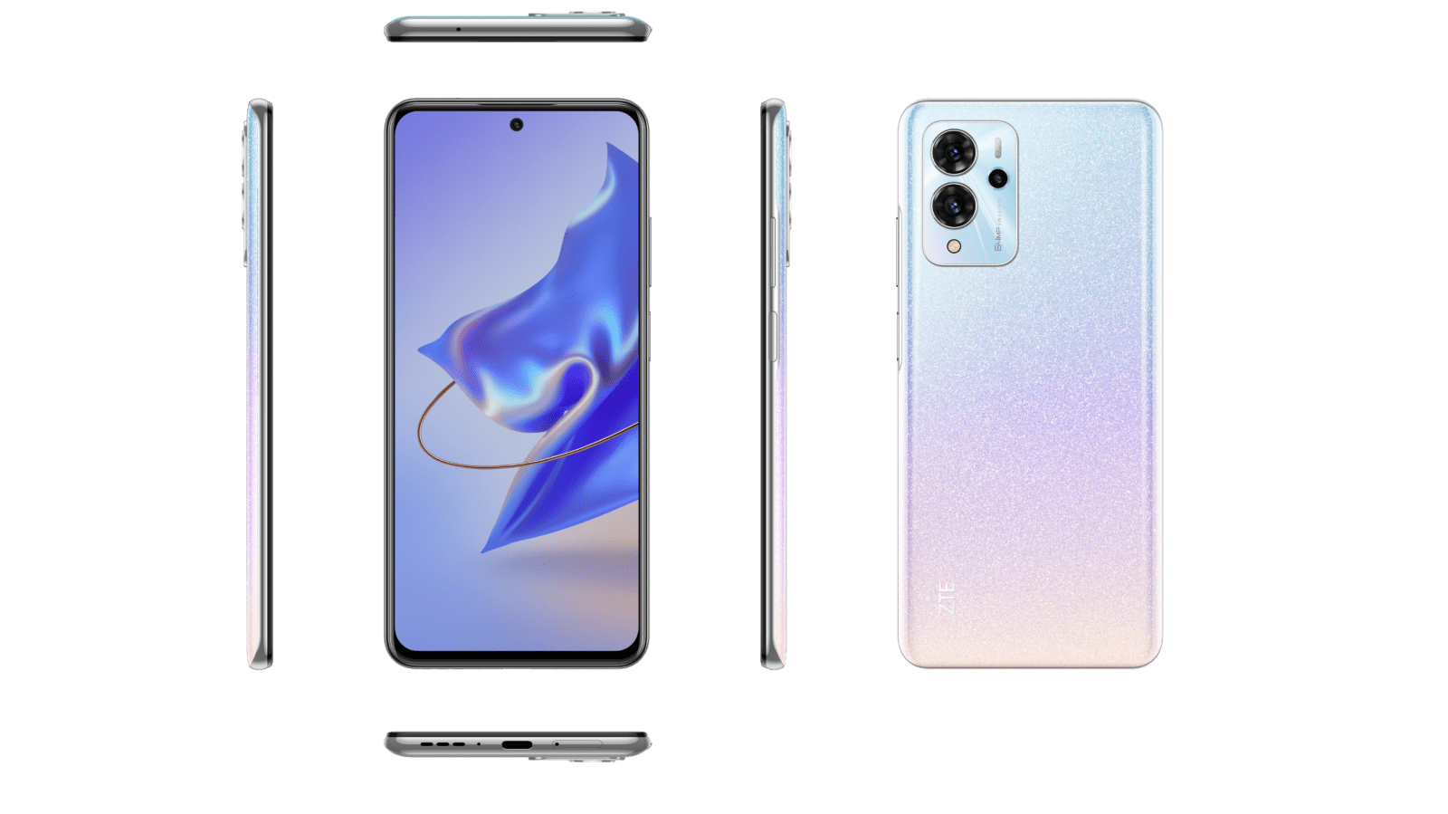 MWC 2022: ZTE представила четыре новых смартфона в линейке ZTE Blade V40 (2 V40Pro六视图blue purple edited)