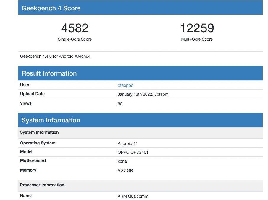 Дизайн OPPO Pad, Find X5 и Enco X2 TWS показали на просочившемся плакате 9 OPPO Pad Geekbench