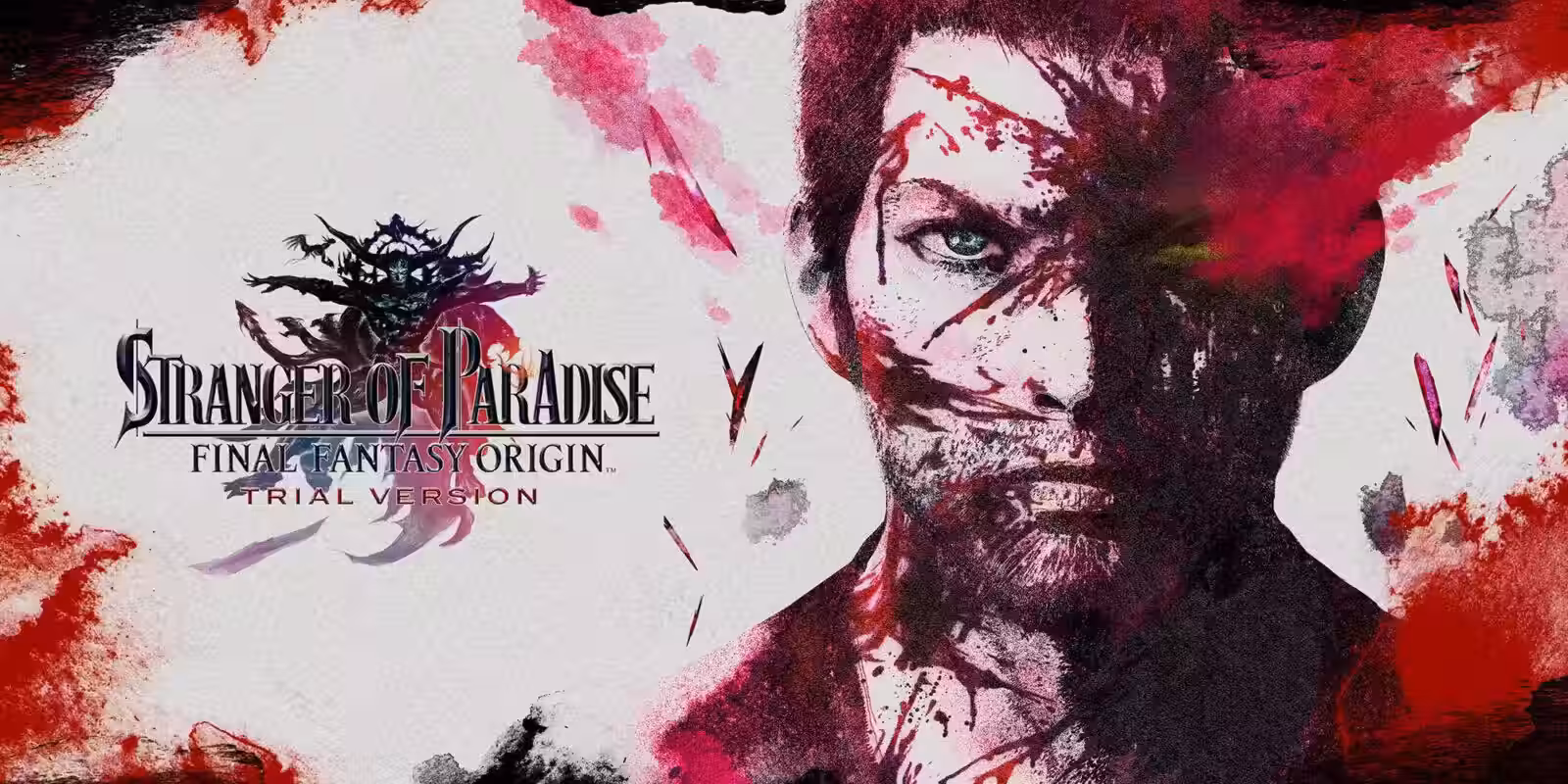 Обложка игры Stranger of Paradise Final Fantasy Origin с персонажем в красных и черных цветах