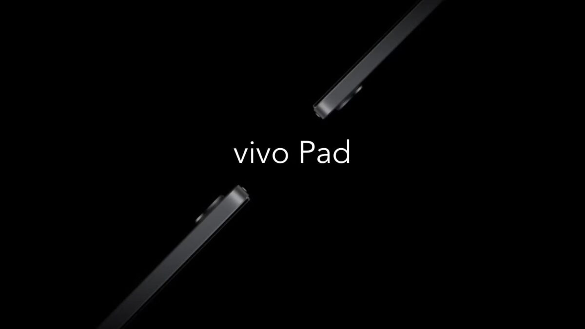 Черный Vivo Pad — дизайн премиального планшета с частично видимыми гранями устройства