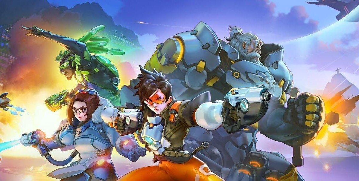 Герои из Overwatch 2 в боевой позе с оружием