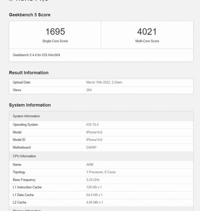 Geekbench подтвердил, что iPhone SE 2022 оснащен 4 ГБ оперативной памяти 3 gsmarena 001 38