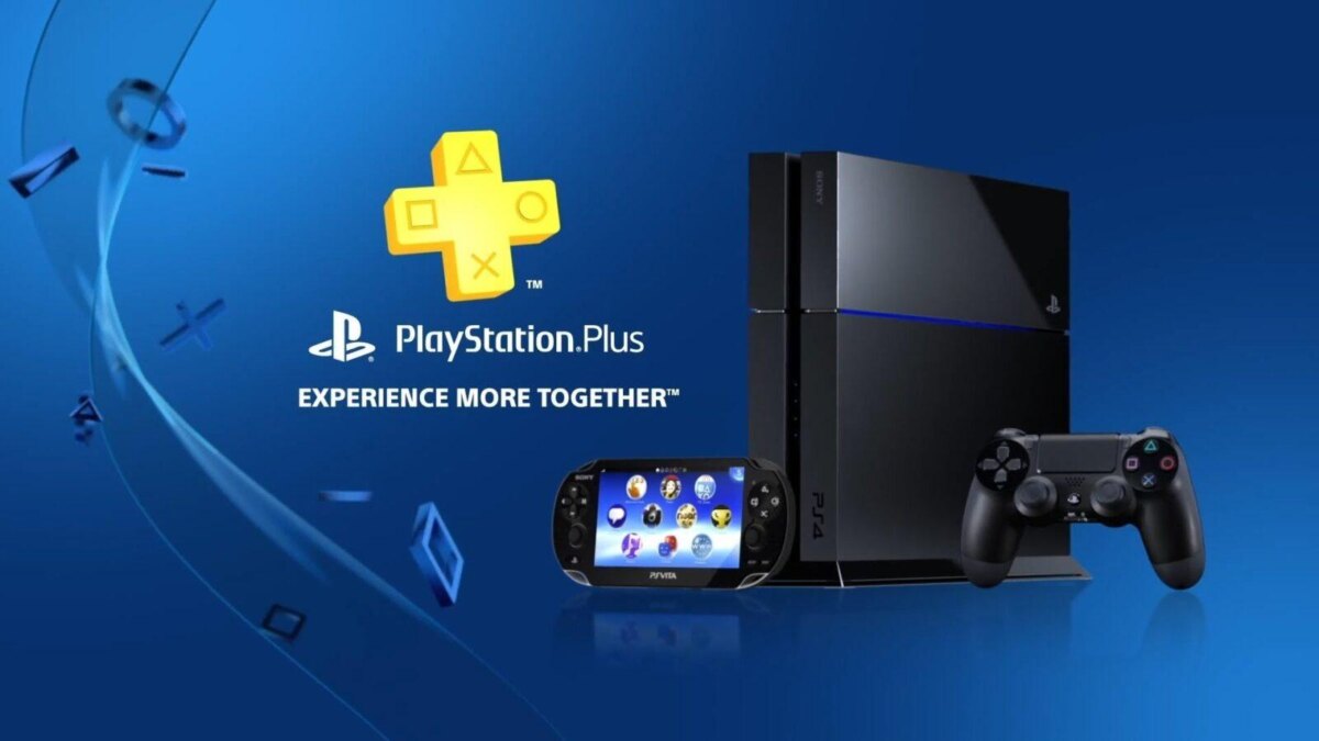 Игровая консоль PlayStation с контроллером и символами платформа