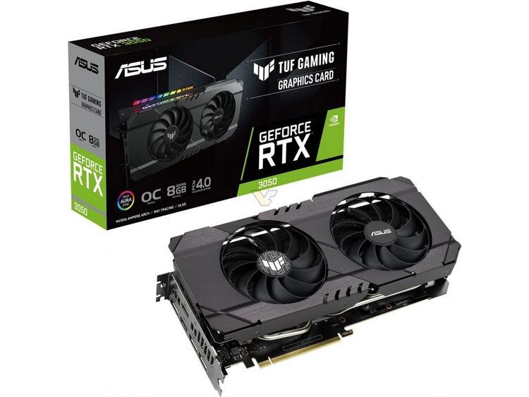 Представлена ASUS GeForce RTX 3050 TUF Gaming 3 ASUS GeForce RTX 3050 8GB TUF OC 1