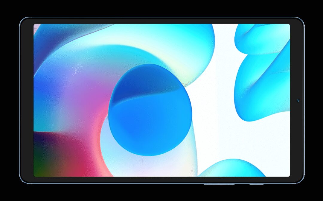Смартфон Realme 9 и планшет Pad Mini сбоку с экраном