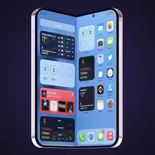 Складной iPhone Fold XL от Apple с OLED-дисплеем и информационной панелью