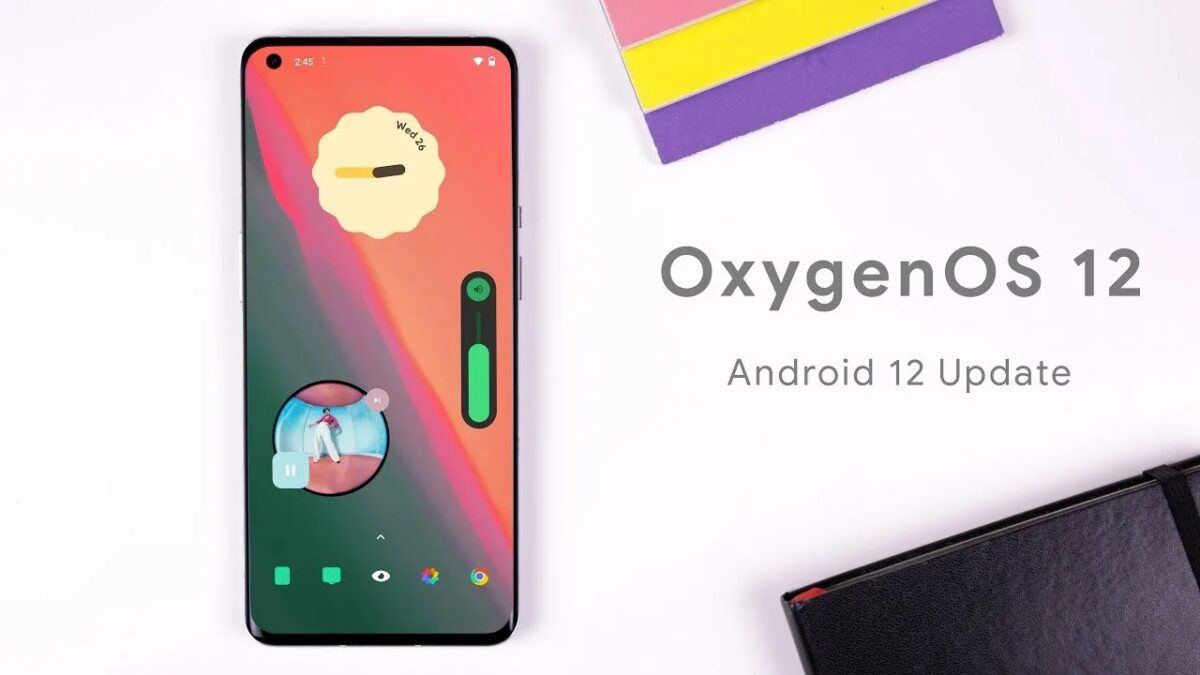 Смартфон OnePlus Nord с интерфейсом OxygenOS 12 на экране