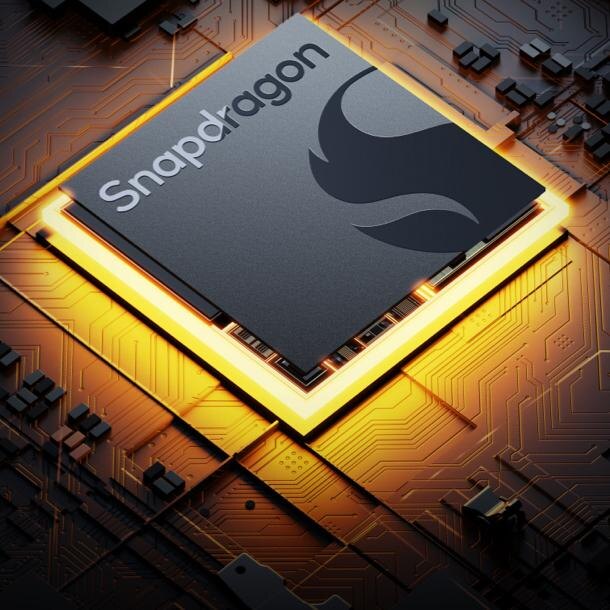 ЦПУ Snapdragon на компьютерной плате с подсветкой