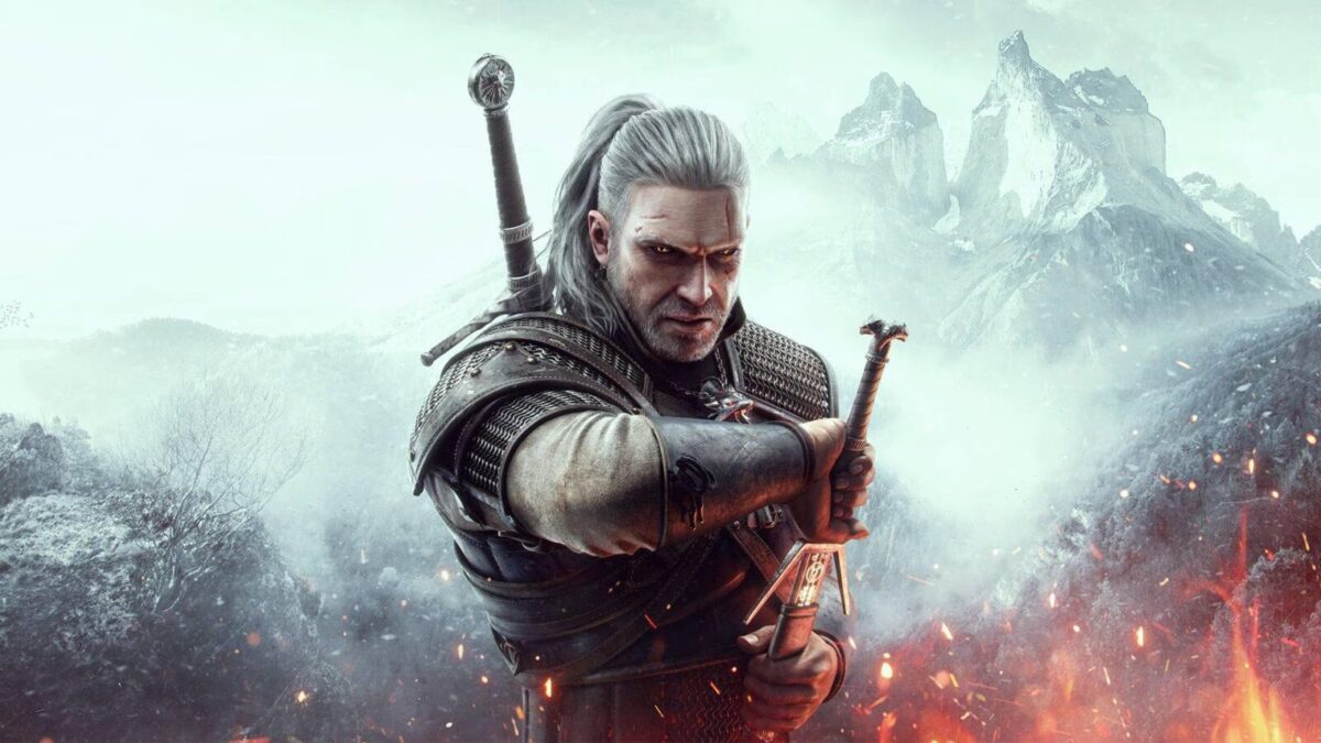 The Witcher 3 нового поколения выйдет в конце 2022 года 5 Геральт из Ривии с мечами на фоне гор и огня