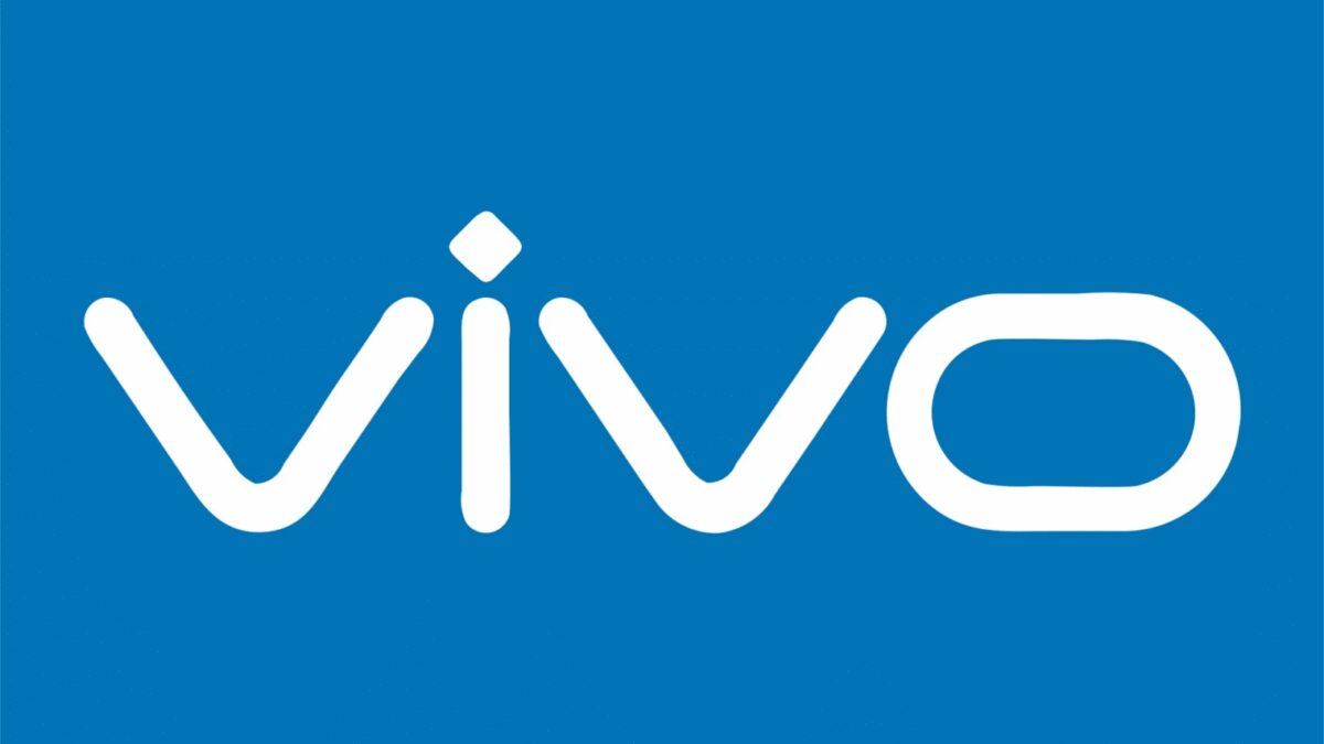 Логотип vivo на синем фоне с белым шрифтом
