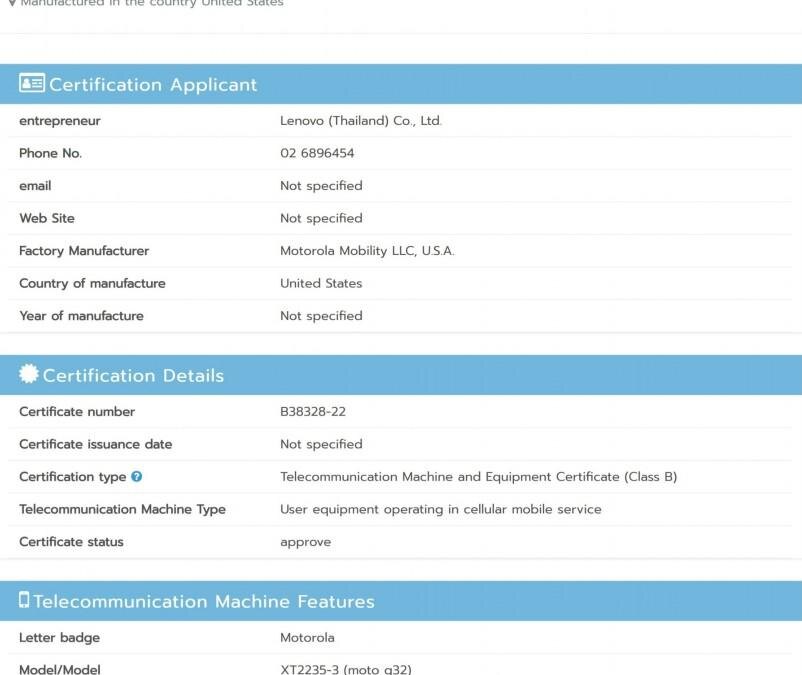 Moto G32 получил сертификат NBTC 4 gsmarena 001 33