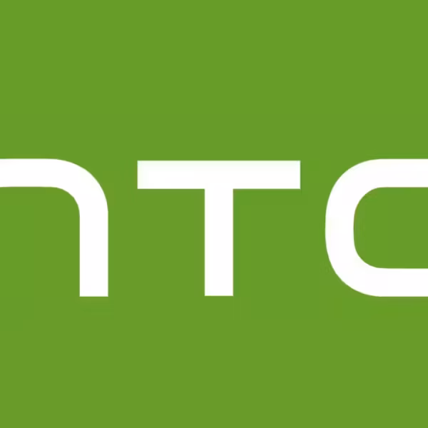 Логотип HTC на зеленом фоне с белой надписью HTC для анонса Viverse 28 июня