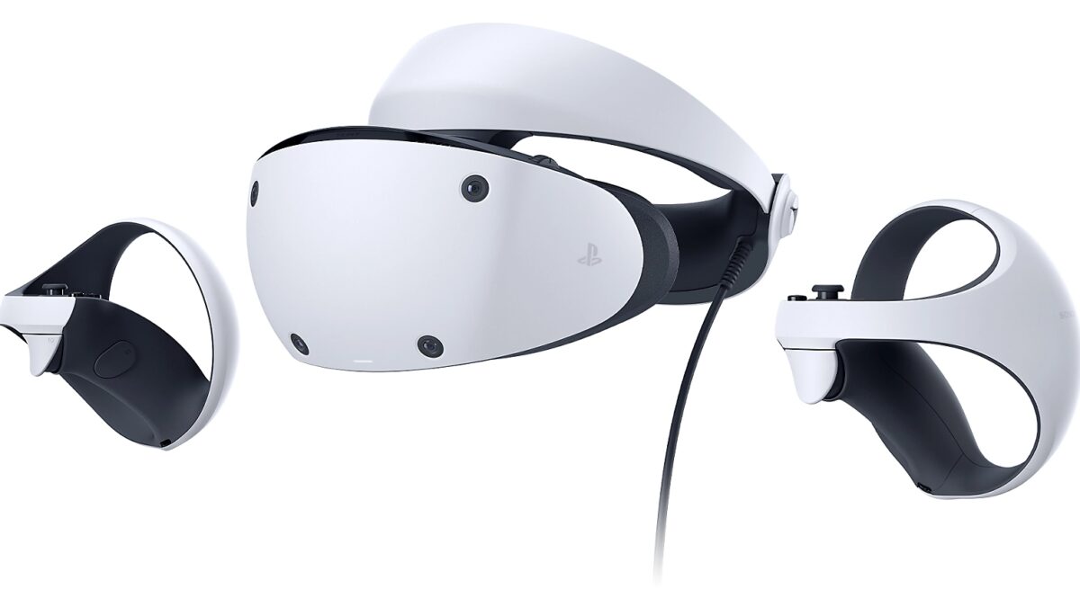 PlayStation VR2 шлем и контроллеры с подключением