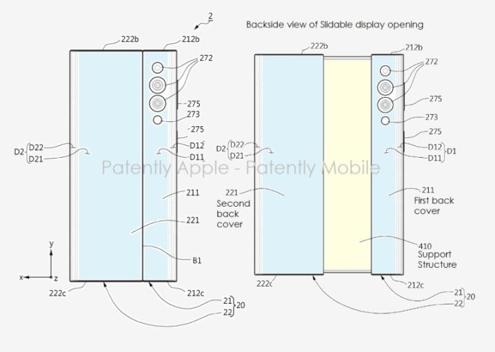 Новые патенты Samsung раскрывают удивительный дизайн раскладных телефонов (samsung rollable patent patently apple)