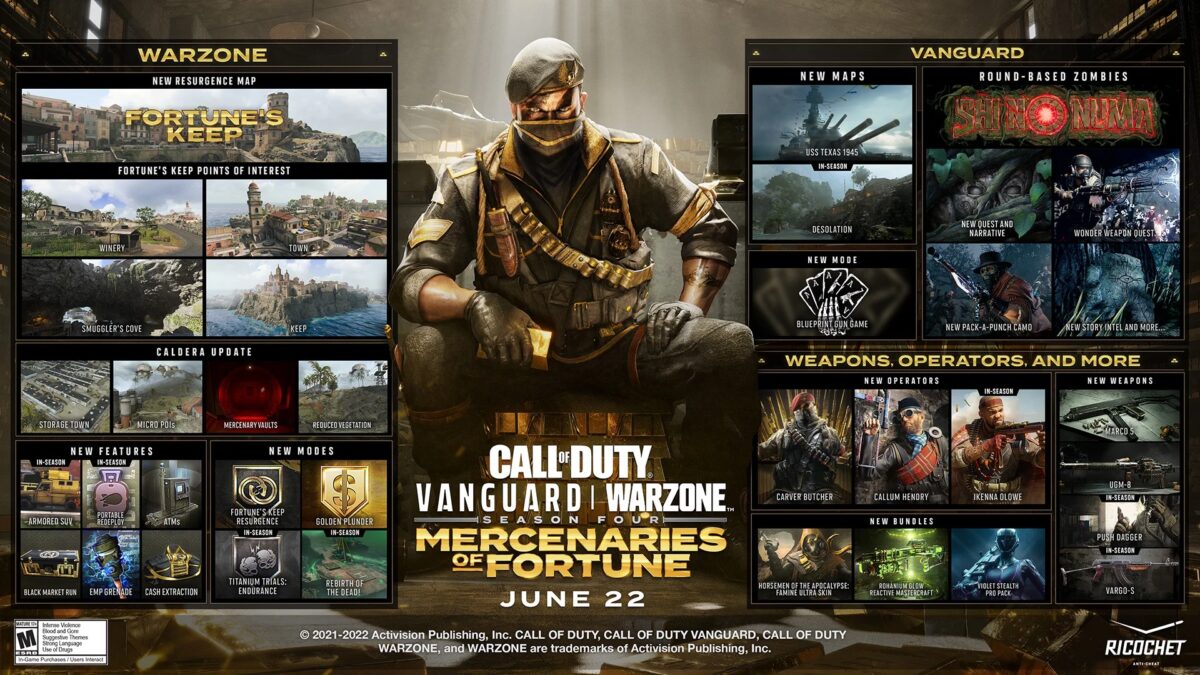 Раскрыта дорожная карта контента 4 сезона Call of Duty Vanguard и Warzone 8 vanguard and warzone season 4 content roadmap