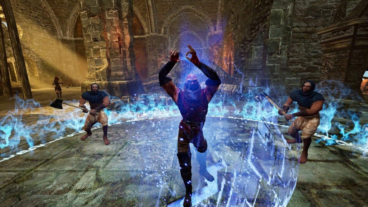 Графика VR игры Вёдмак пролог с персонажами в интерьере