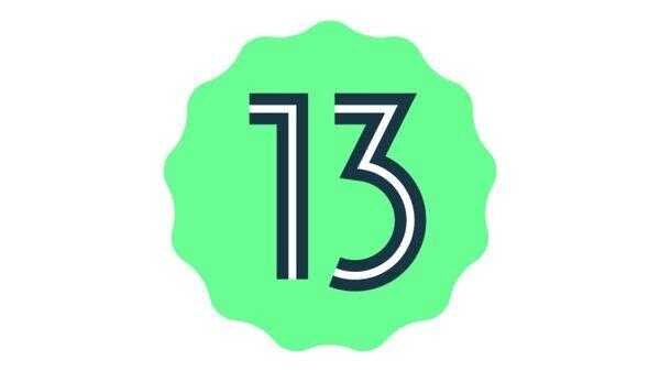 Иконка числа 13 внутри светло-зеленого зеленого фона для Android 13