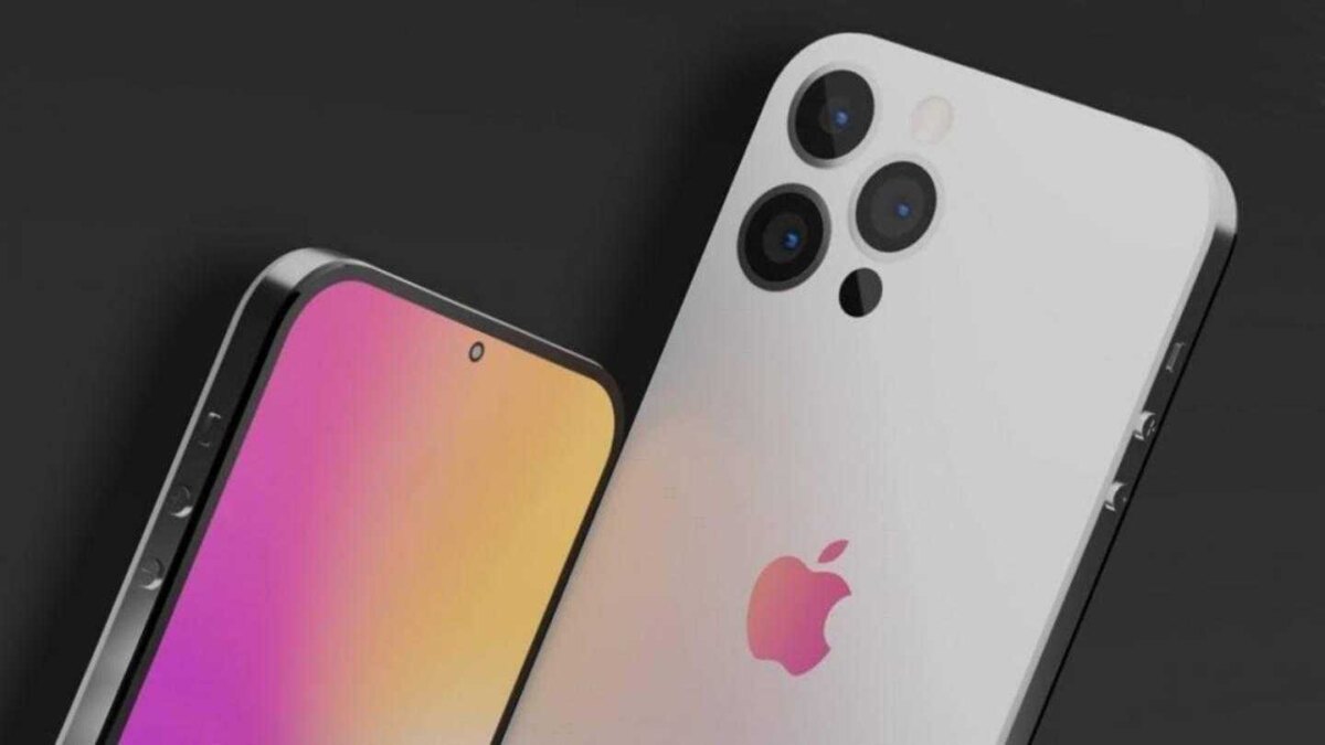 Экран iPhone 14 с тремя камерами и дисплеем