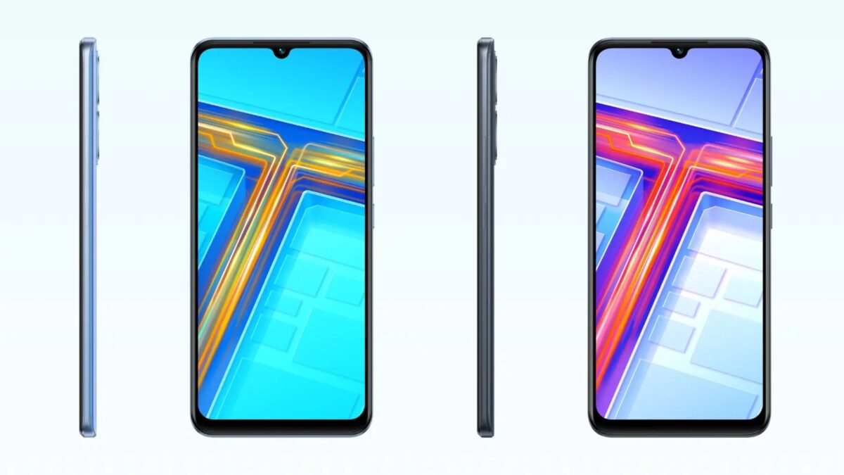 Передний вид смартфона Vivo T1 с черной рамкой