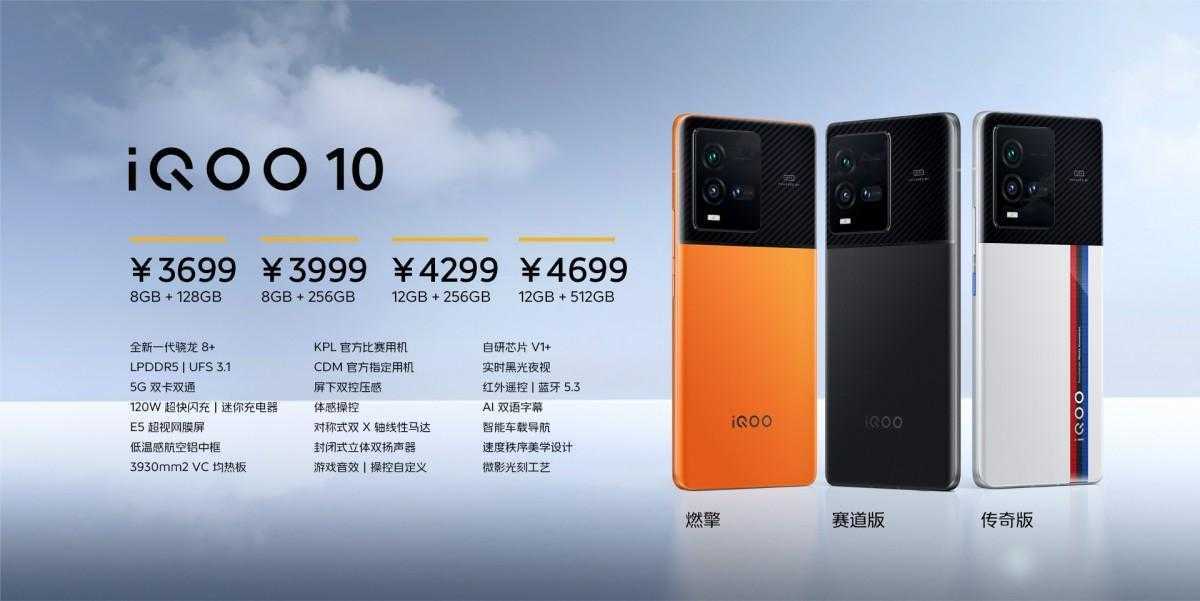 iQOO 10 оснащен чипом SD 8+ Gen 1, а iQOO 10 Pro получит зарядку 200 Вт (gsmarena 019 1 1)