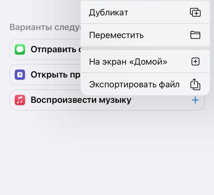 Экран iPhone с меню построения персонализированных иконок приложений