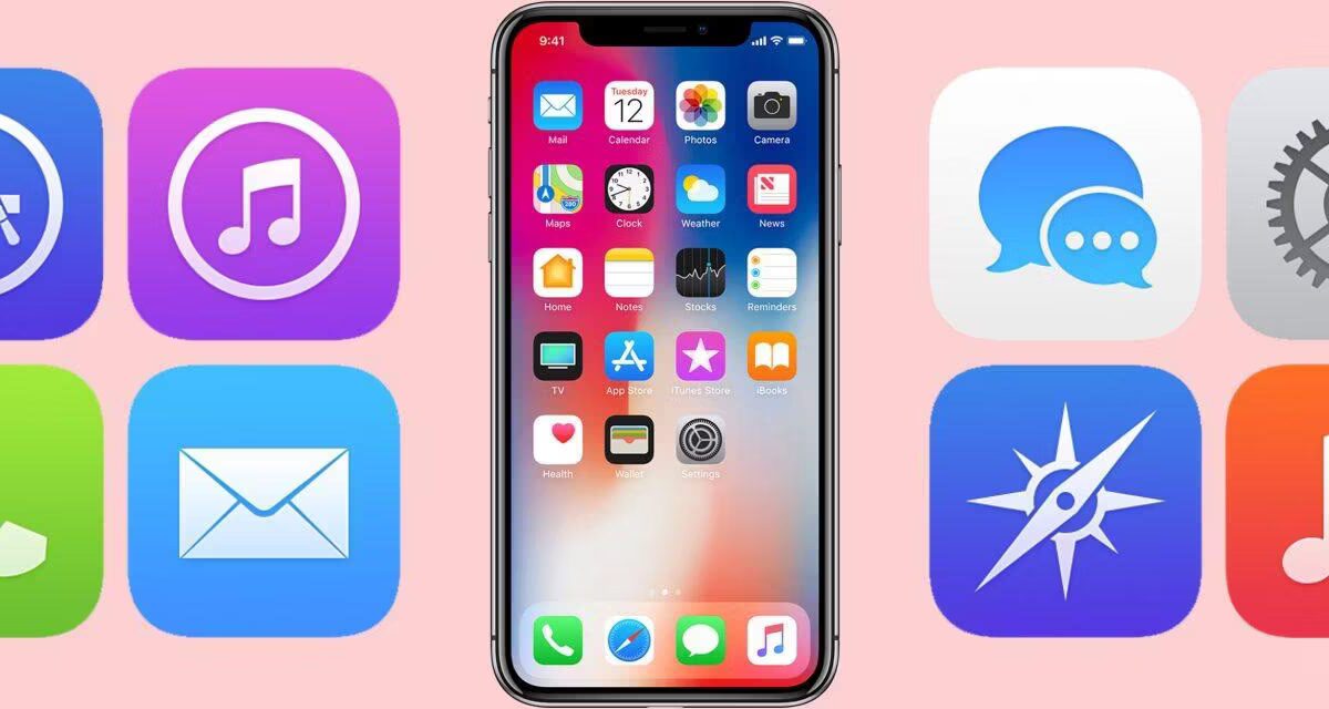 Домашний экран iPhone с яркими персонализированными иконками приложений