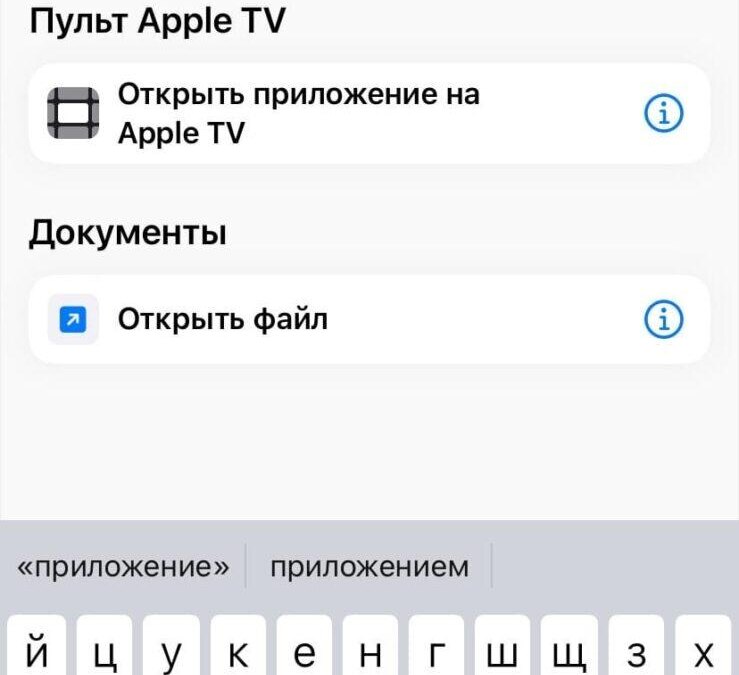 Экран поиска на iPhone с результатом открытия приложения