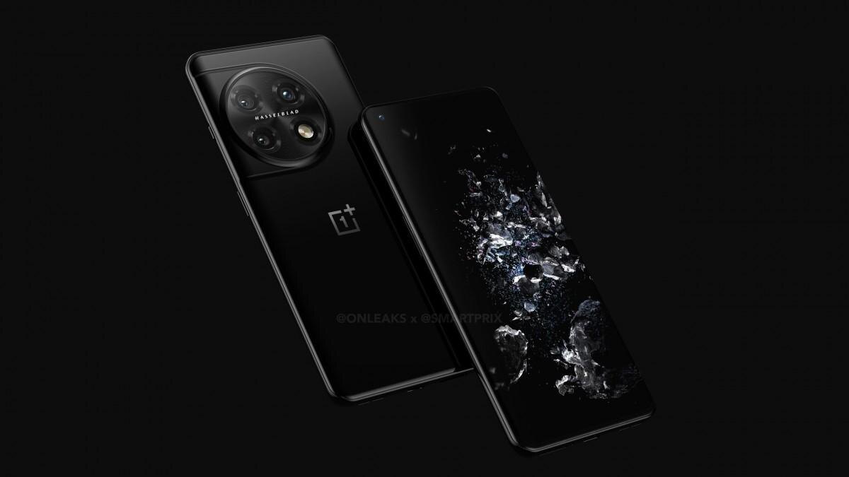 Черный смартфон OnePlus без отметки Pro с тремя камерами на задней панели
