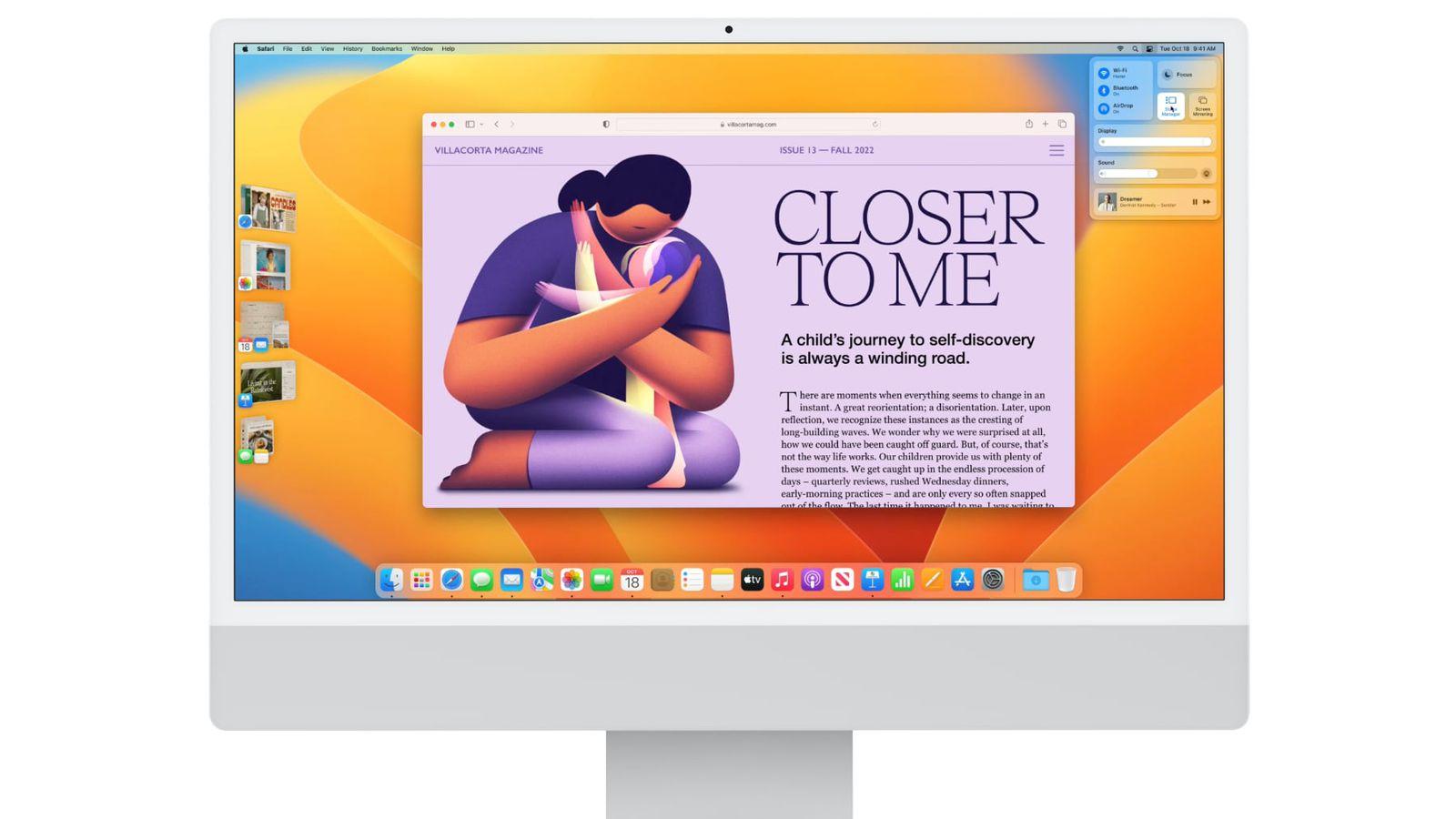 Apple выпустила macOS Ventura (stage manager on mac)