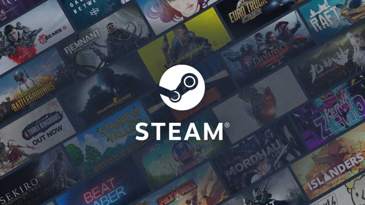 Логотип Steam на фоне игр Blizzard в главном окне клиента Steam
