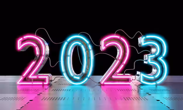 2023 neon lighting metallic floor background technology abstract wallpaper concept happy new year theme 3d illustration rendering 10307 2138.jpg
