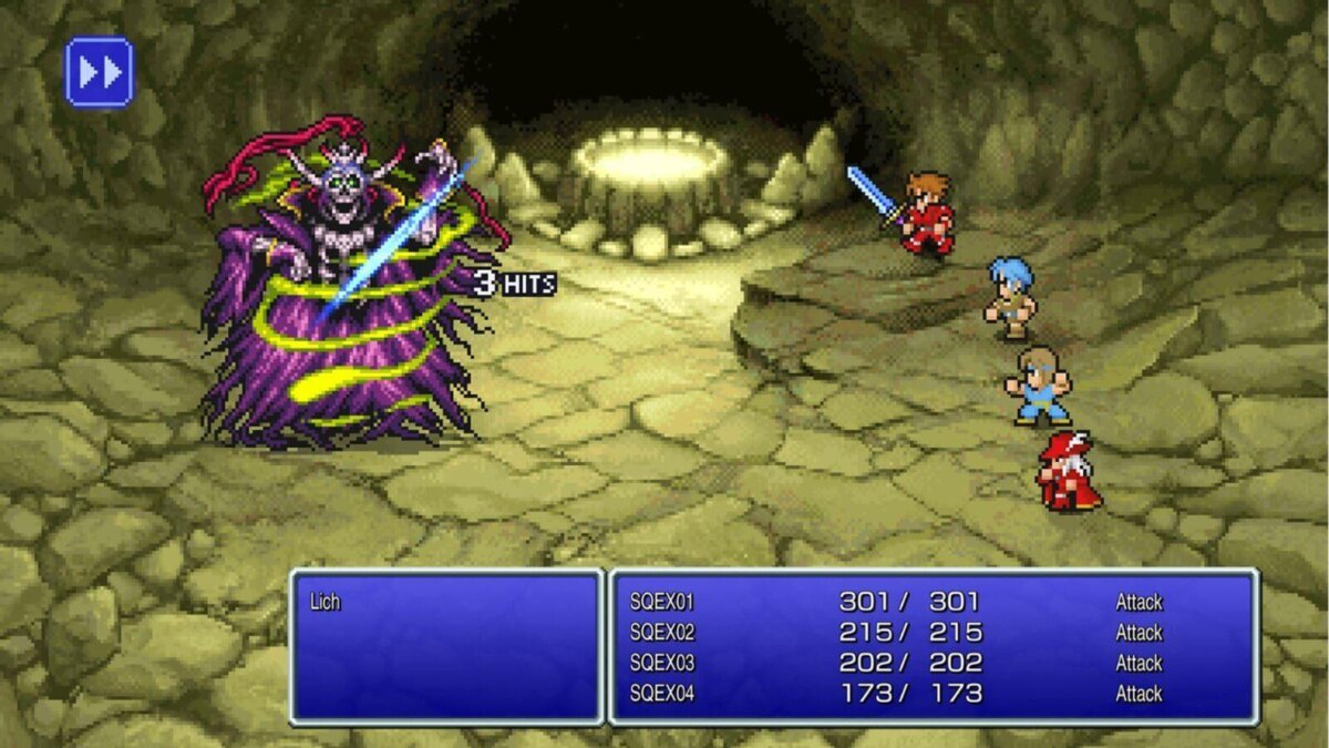 Экранирование битвы в игре Final Fantasy на Switch