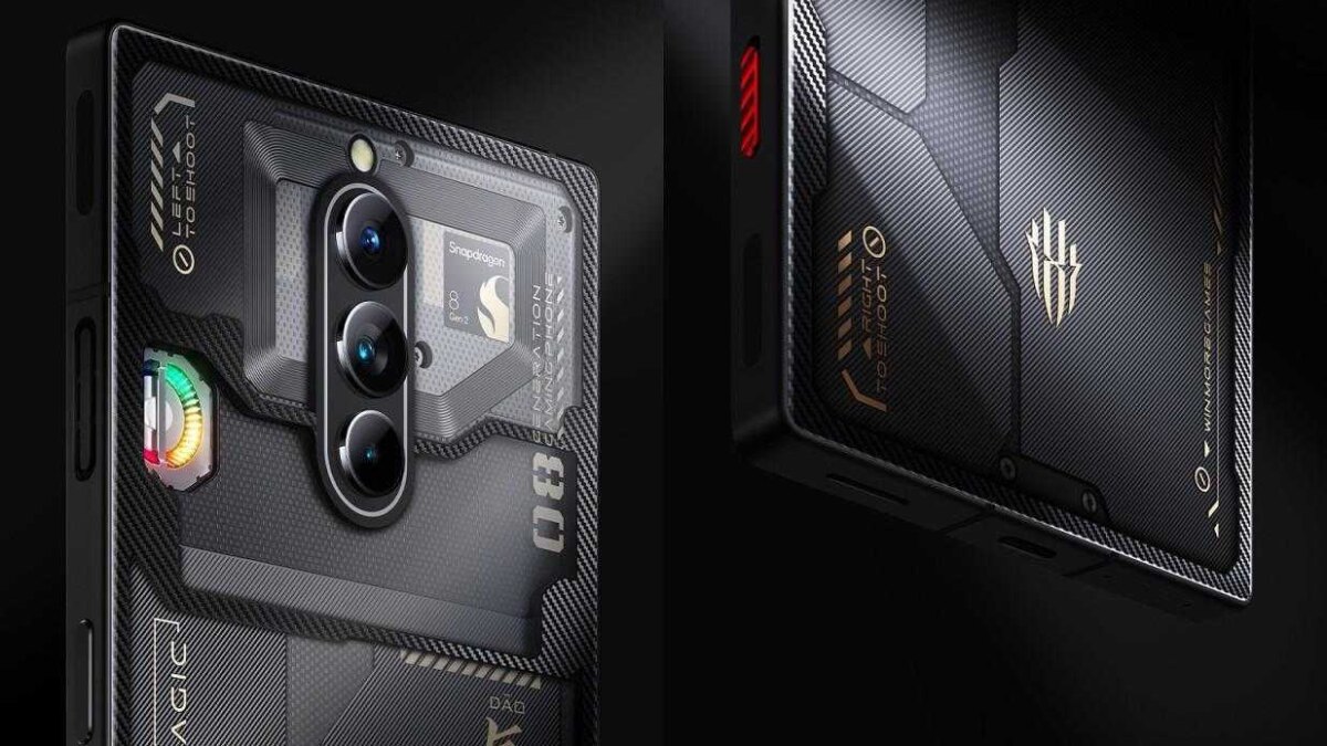 Задняя панель Nubia Red Magic 8 Pro с тремя камерами и радиатором охлаждения