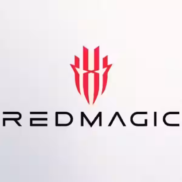Логотип Nubia Red Magic 8 Pro на светлом фоне с ярким акцентным оформлением