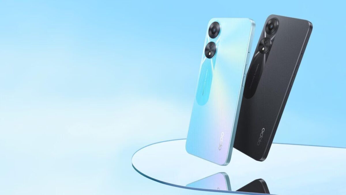 Oppo выпустила смартфон A58x 5G 9 Два смартфона Oppo A58x 5G сзади на светлом фоне