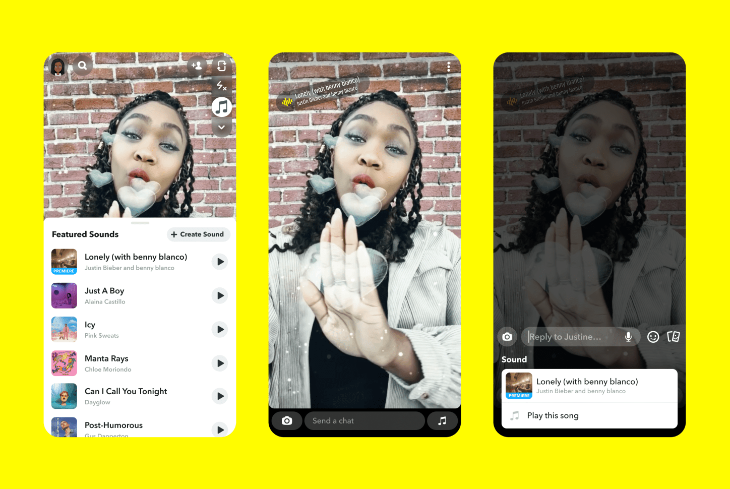 Snapchat добавляет звуковые рекомендации и синхронизацию песен ()