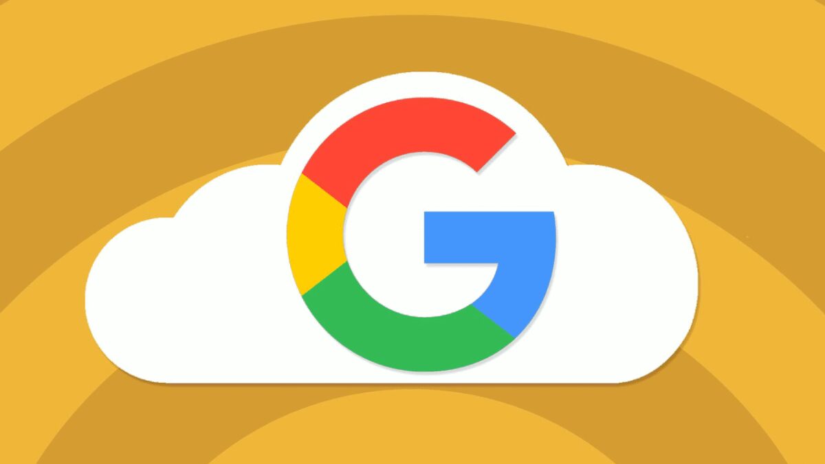 Логотип Google на изображении облака для интерфейса Google Weather с темой оформления