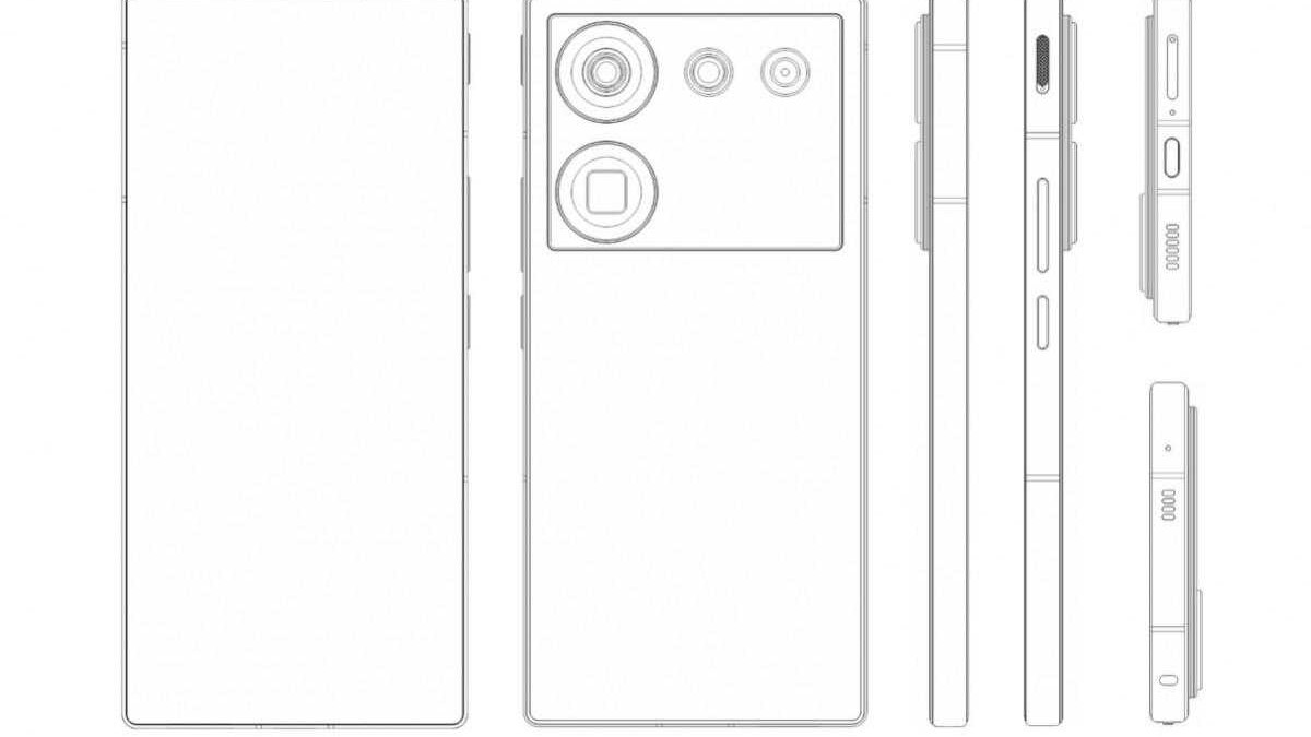 План схемы корпуса ZTE nubia Z50 Ultra с расположением камер