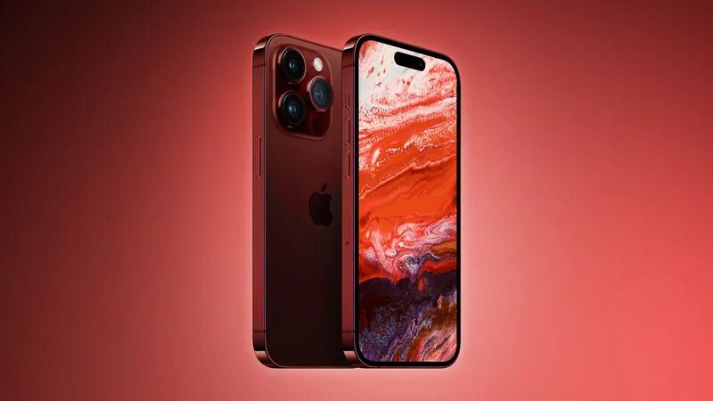 Apple iPhone 15 Pro: утечка темно-красного цвета 5 Айфон 15 Про темно-красный цвет спереди и сзади