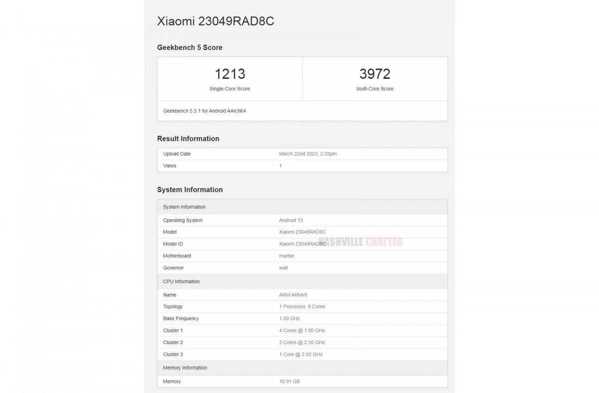 Redmi Note 12 Turbo появился на Geekbench с процессором Snapdragon 7 Gen 2