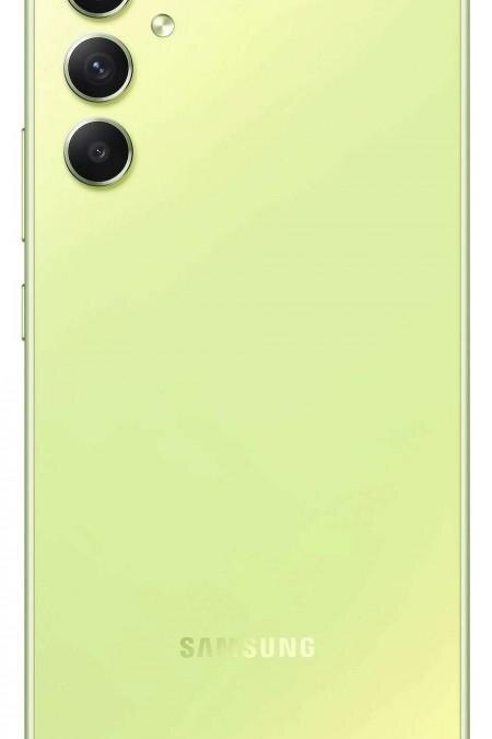 Задняя часть смартфона Samsung Galaxy A54 с тремя камерами и логотипом